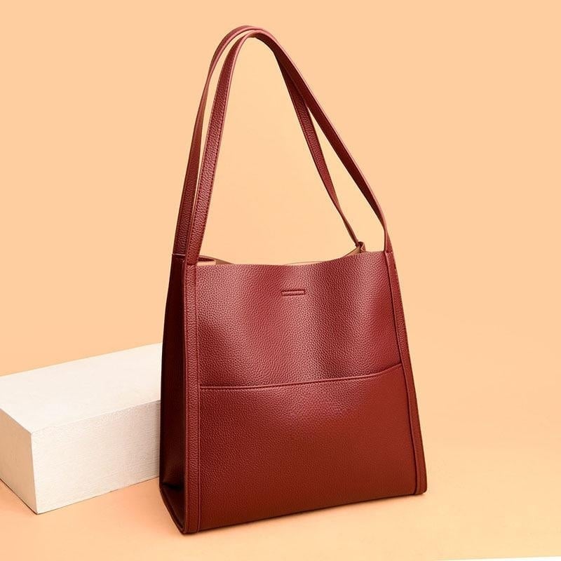 Simple Leather Shoulder Bag