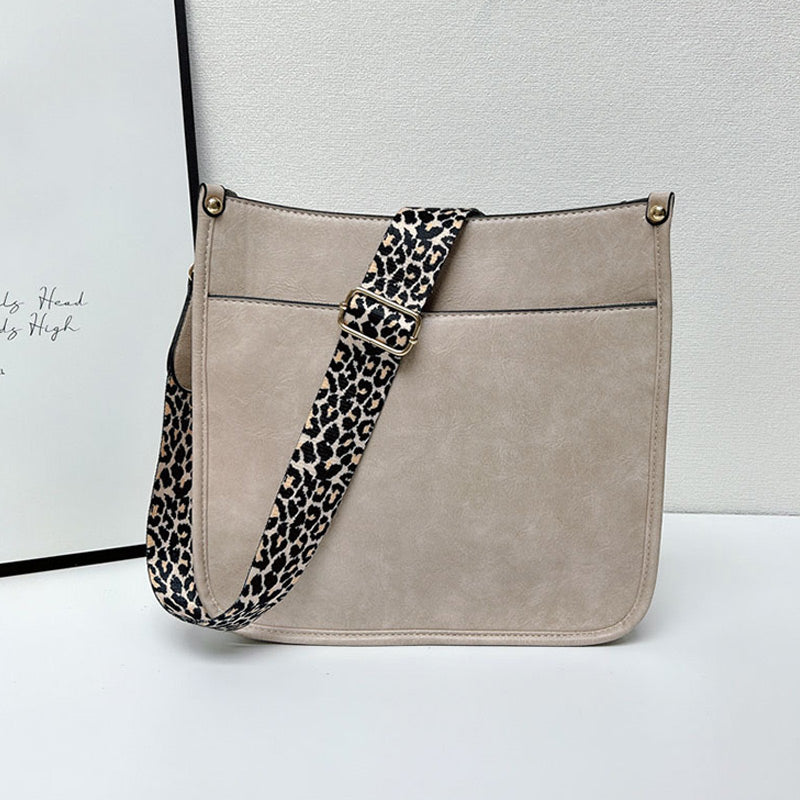 Nellie's| Leather Shoulder Bag with Colorful Strap