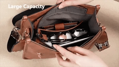 Nellie's| Leather Shoulder Bag with Colorful Strap