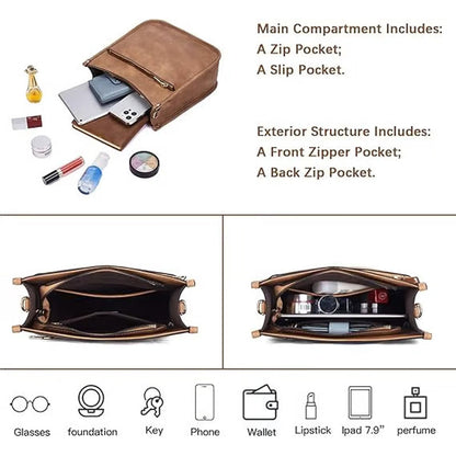 Nellie's| Leather Shoulder Bag with Colorful Strap