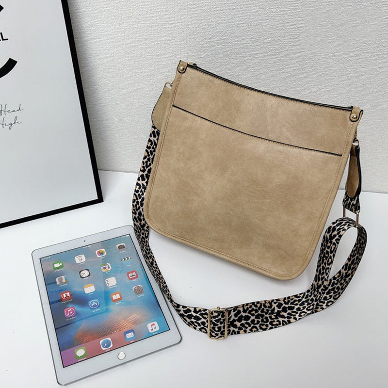 Nellie's| Leather Shoulder Bag with Colorful Strap