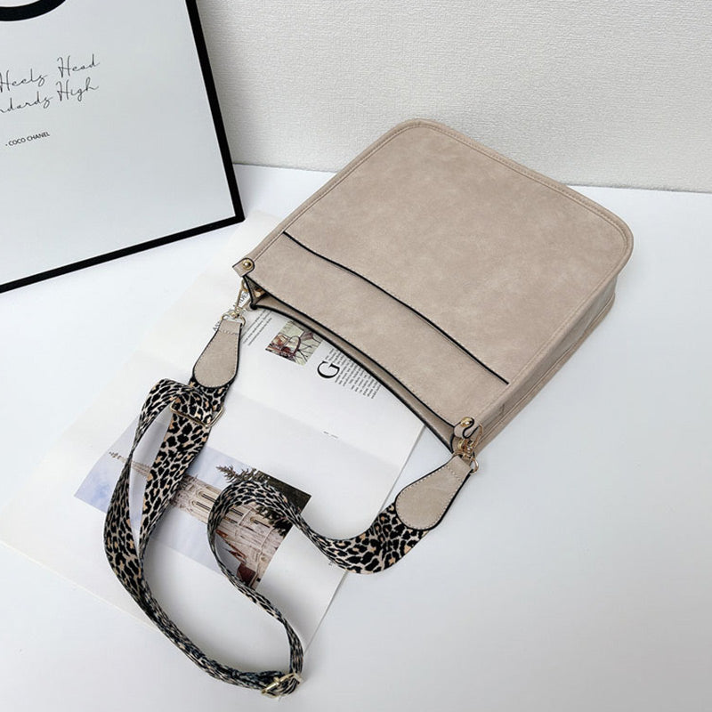 Nellie's| Leather Shoulder Bag with Colorful Strap